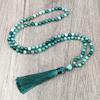 Handcrafted Bohemian Mala Chakra Beads Necklace with Tassel Stretchable Sweater Chain in Vibrant Colors for Meditation, Yoga - Jewelry