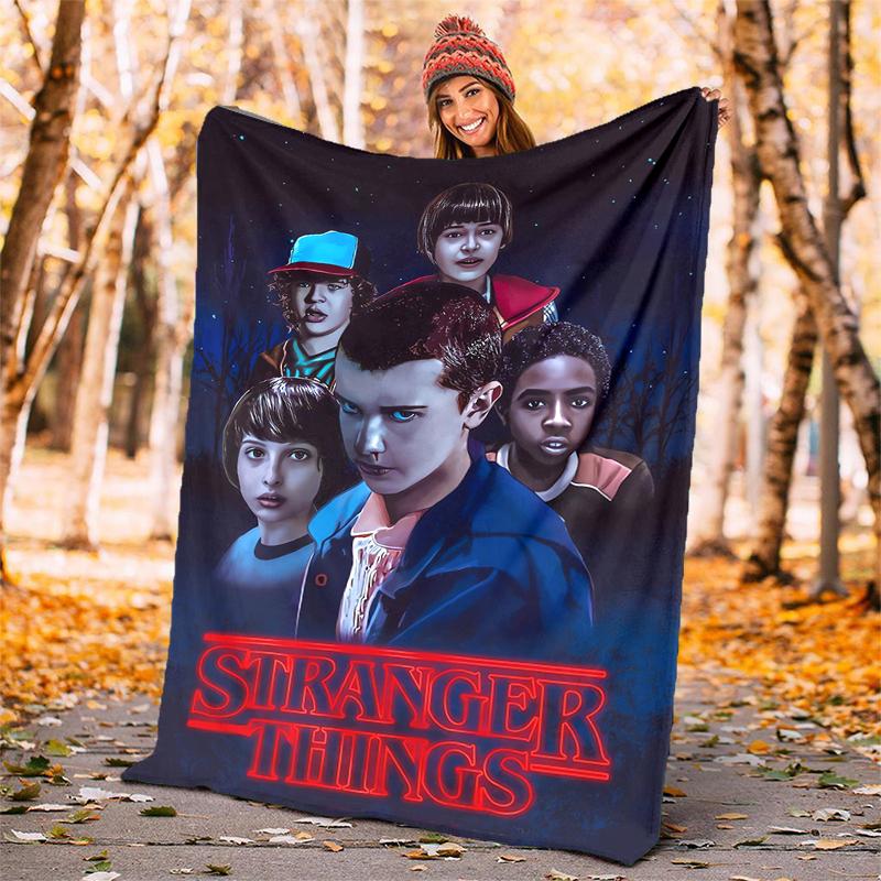 Stranger Things Flannel Blanket Soft Warm All-Season Throw, Design for Camping, Car Travel, Hiking Sofa, Bed, Office Perfect Gift for Parties