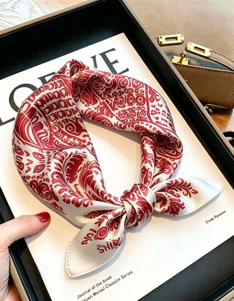 [111 mulberry silk] Bonas women's silk small square scarf silk scarf 11 new autumn and winter gift mother small scarf