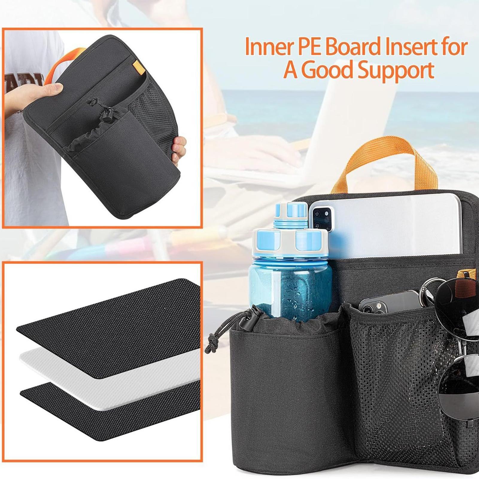 

Beach Chair Cup Holder Chair Side Organizer Multifunctional Organizer for Fishing Backpacking Phone Sunglasses Snack CN