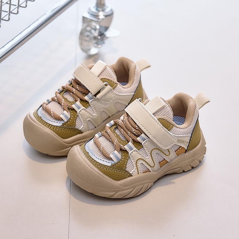 Autumn Breathable Mesh Kids' Outdoor Sneakers, Boys' Soft-Sole Anti-Kick Casual Shoes, Comfortable Toddler Running Shoes.