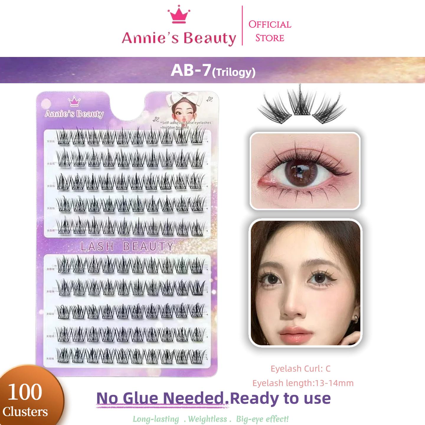 

100-240 Пучковые самоклеящиеся накладные ресницы, без клея, 11-16 мм, C+ изгиб, многоразовые, долговечные, водостойкие, ветроустойчивые, ленивые одинарные пучковые ресницы AB-4