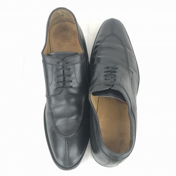 Vintage 80s-90s French Brand LODING Genuine Leather Goodyear Welt U Tip Dress Shoes Size 29.0cm Black(USED)