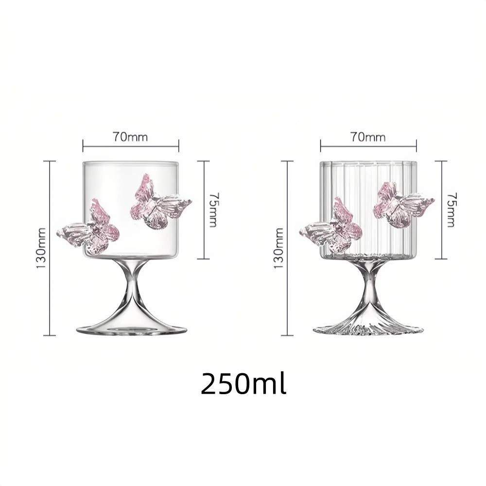 Sculptură 3D sticlă pahar fluture cocktail pahar nou cu picioare înalte șampanie