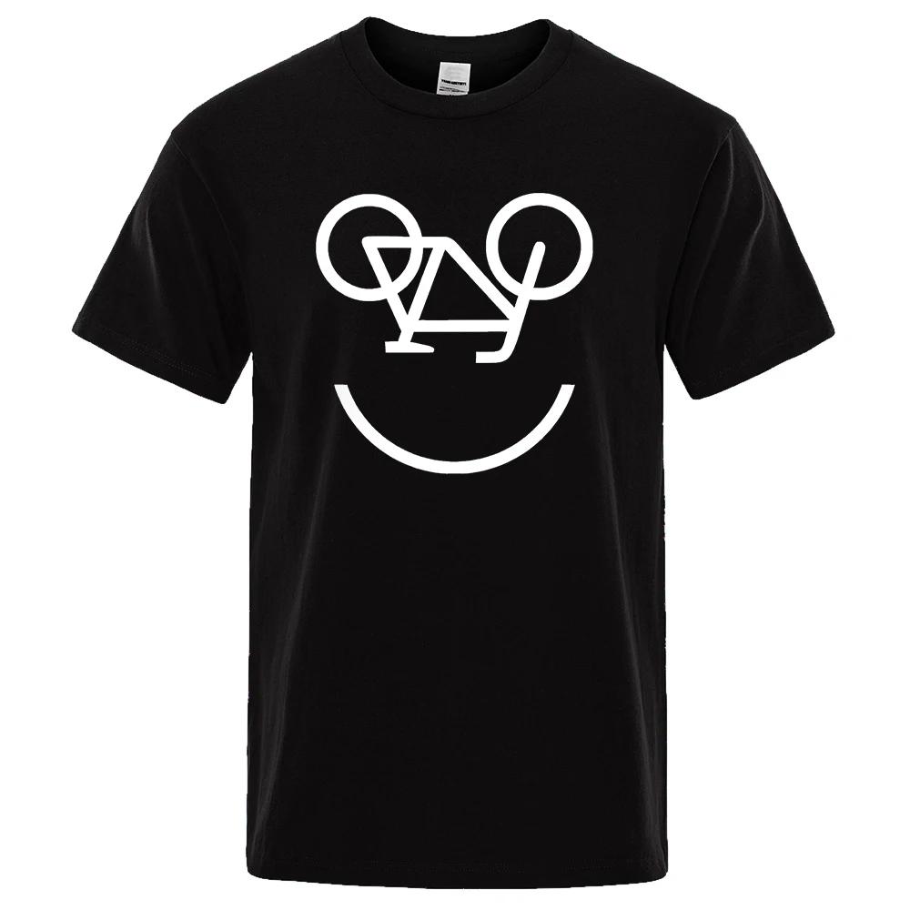 Bicycle Reverse Letter Funny Printing Men Women T Shirts Fashion Comfortable Top Regular Sleeve Short Sleeve Large Size Tshirts