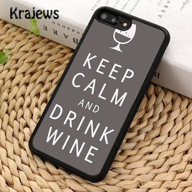 Krajews Keep Calm Drink Wine Champagne Phone Case Cover For IPhone 18 17 Air 16 15 14 plus 11 12 13 pro max coque Fundas