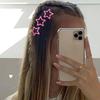 10pcs Pink Star Hair Clips for Girls Cute Small Hair Clips for Women Kawaii Pentagram Snap Clip Star Clips for Hair Barrettes Metal Hairclip Hollow