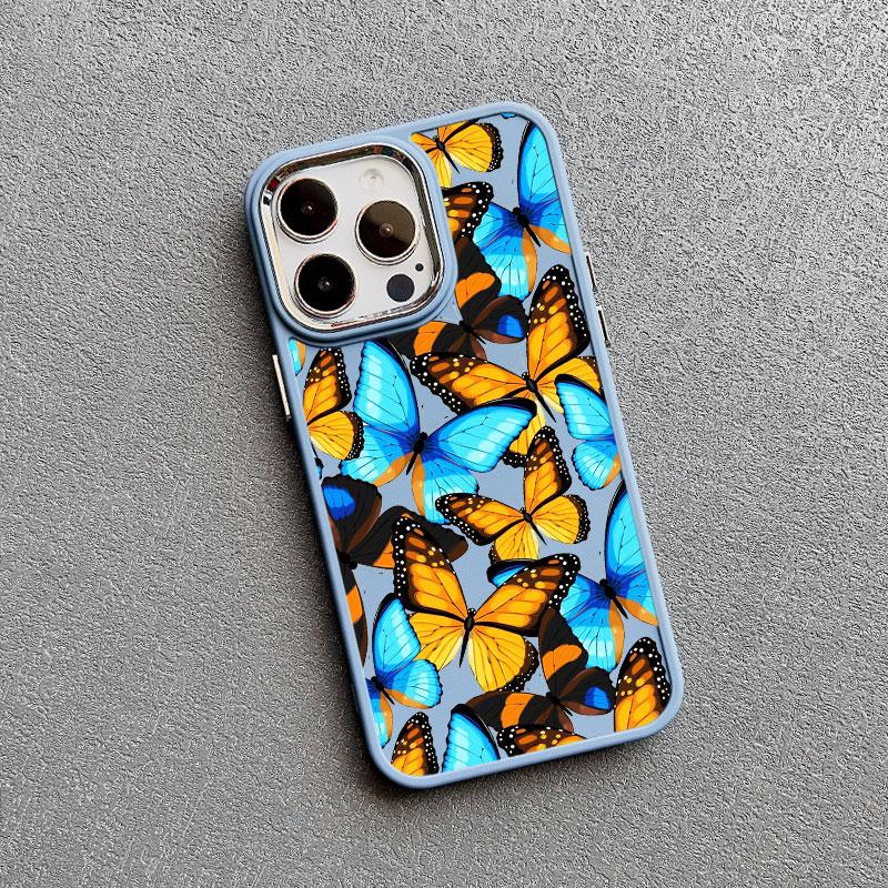 Animal Chromatic Colour Butterfly Print Silicone Phone Case For iPhone 13 12 Mini 11 Pro Max 16 15 14 Plus Pro Max XR XS X Cover