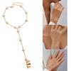 Minimalist Gold Plated Hand Chain Bracelet Zinc Alloy Stackable Jewelry Stylish Wrist Accessory For Daily Occasions