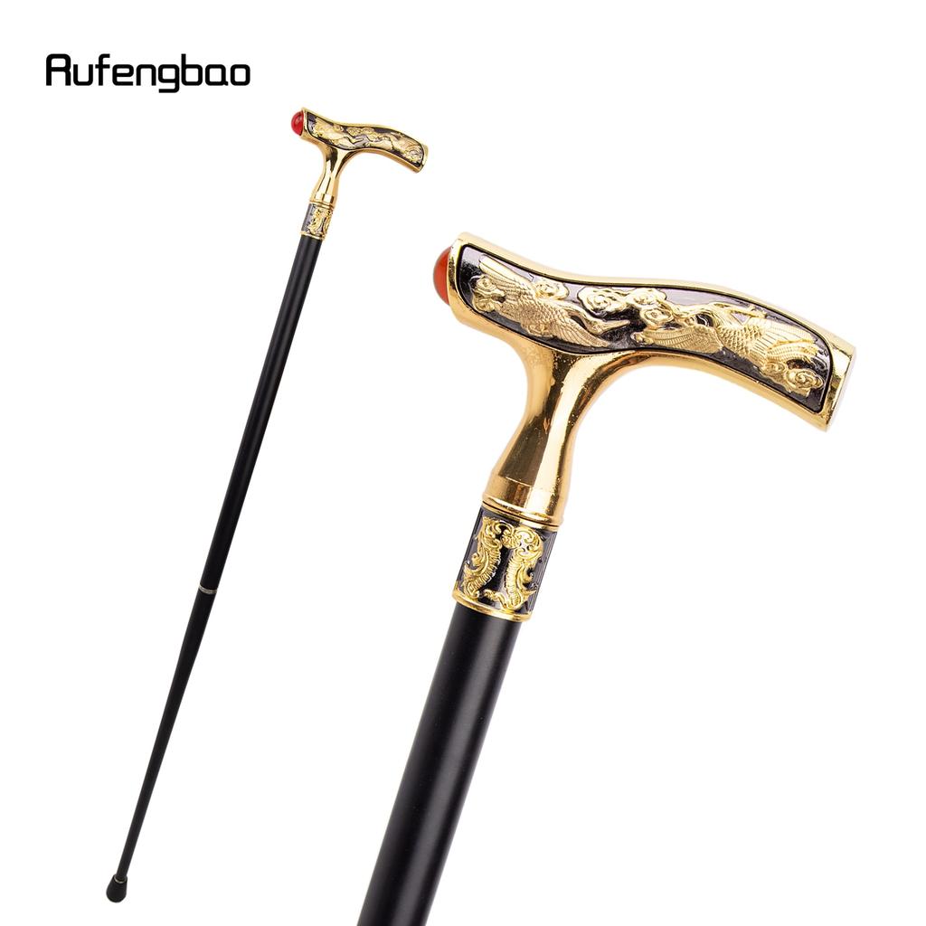 Macara Baston de mers Pietre pretioase roșii Baston decorativ de modă Gentleman Elegant Cosplay Tret de buton Crosier 93cm