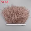 10Meters/Lot Ostrich Feathers On Ribbon Tape 10-15Cm  Feather Trim Boa For Clothes Sewing Fringe Diy Wedding Decoration