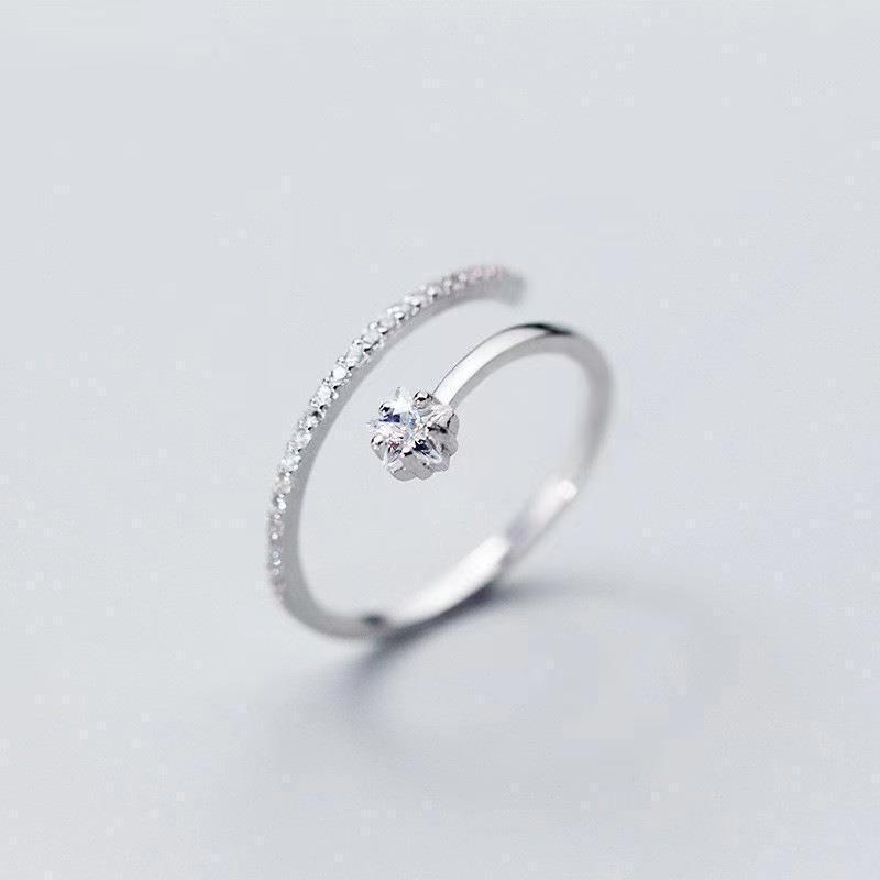 

Модное японское и корейское открытое кольцо с микробриллиантами — простой, универсальный, роскошный дизайн для женщин star zirconia ring серебряный