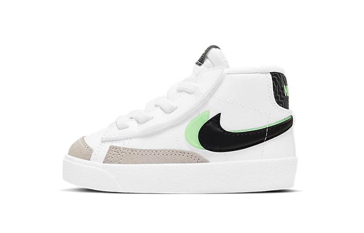 

Nike Blazer 77 SE Mid top Skateboard Shoes Black White Green Infant And Toddler DD1849-100 21