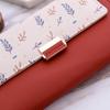 Hopper Women's Korean Style Floral PU Wallet - Large Capacity, Color Block, Zippered Student Bag