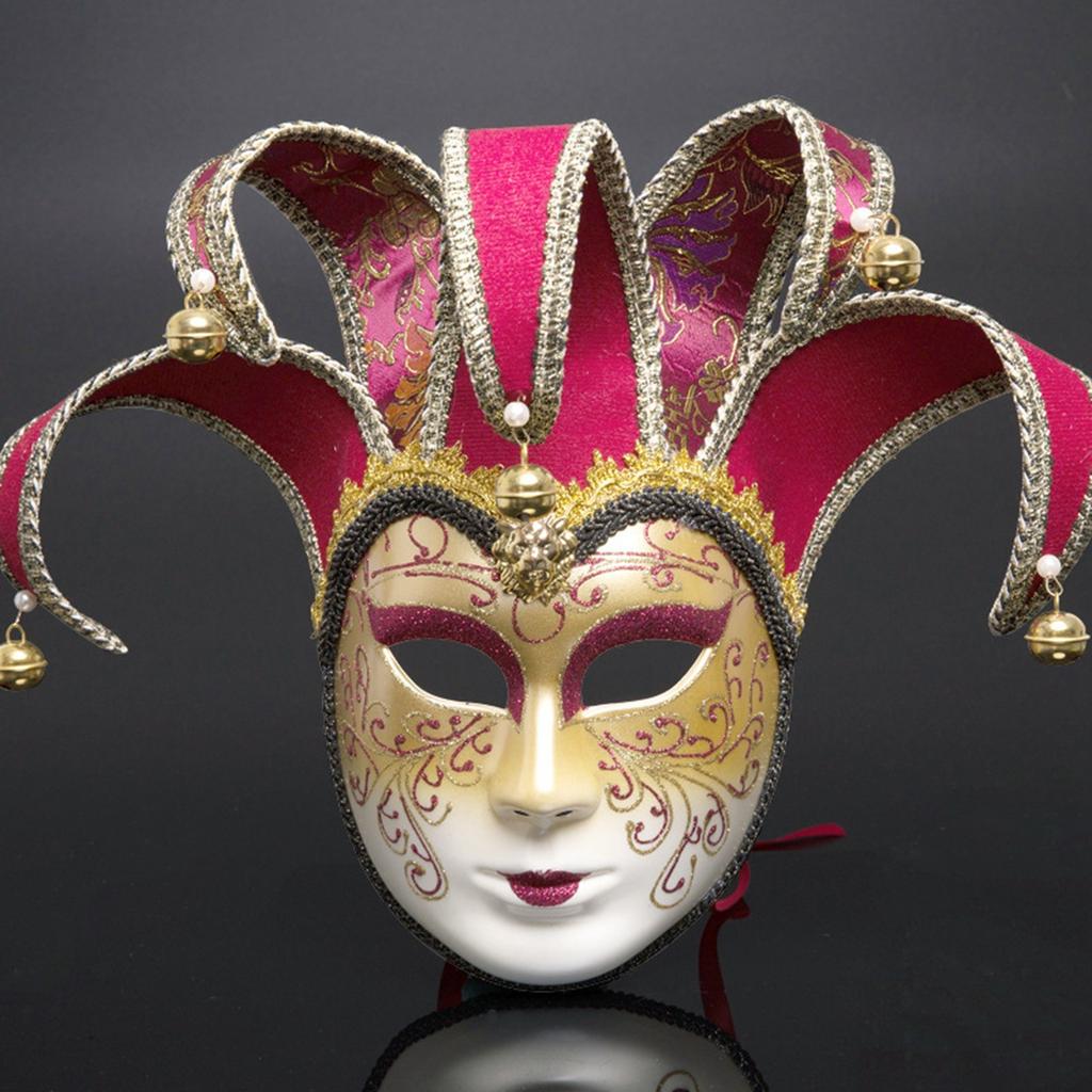 Venetian Party Diamond Masquerade Masks Full Face Jester Joker Cosplay Mask Halloween Carnival Art Decoration Accessories