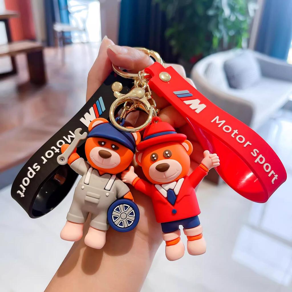 M Power Car Keychain Cute Bear Pendant Gift Key Ring For BMW M3 M4 M5 G42 G30 G20 E39 E36 E87 E53 F44 F07 F34 G15 G16 G23 G22 bzdn55