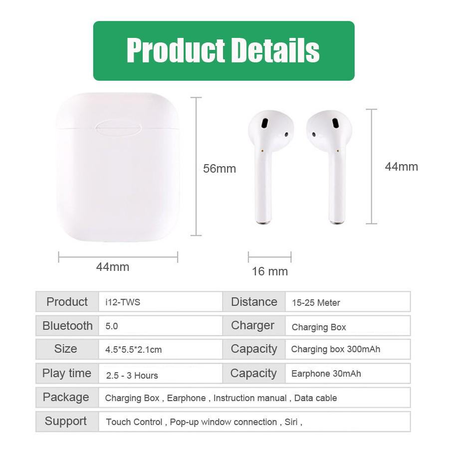 Touch Controls Manual I12 Airpods I12 Manual Price Wireless