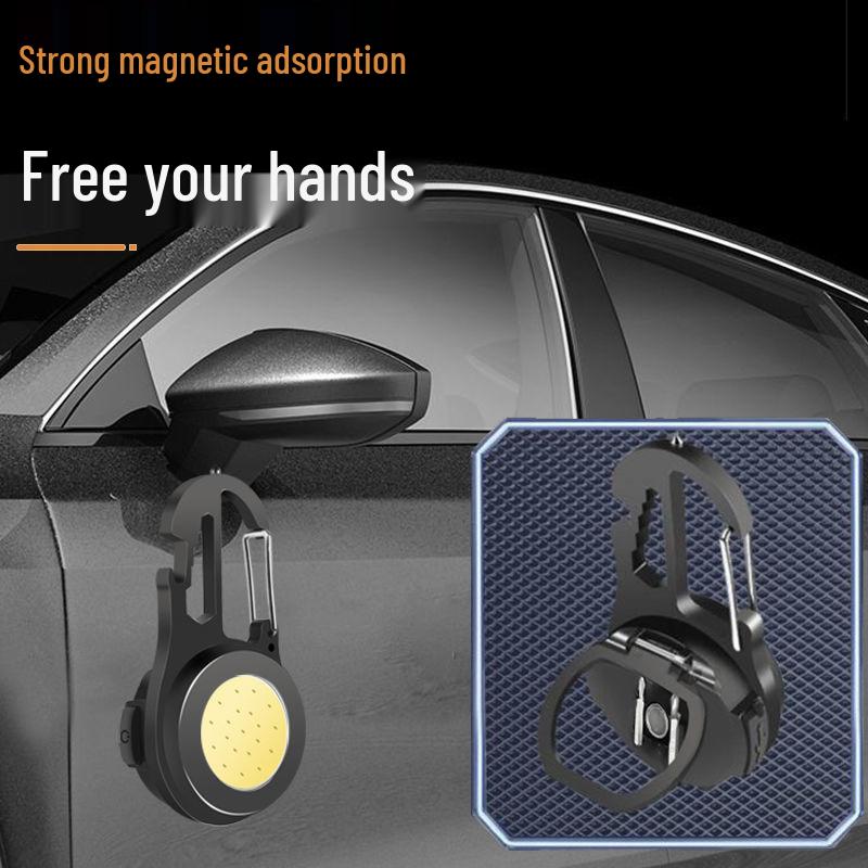 Portable Multifunctional Keychain Flashlight - High-Intensity Folding Light for Outdoor and Camping