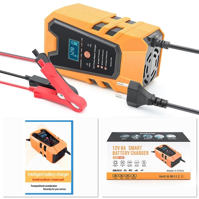 Car Battery Chargers,12V 6A Fully Automatic Battery Chargers Maintainer Trickle Chargers for Car Lead Acid Batteries