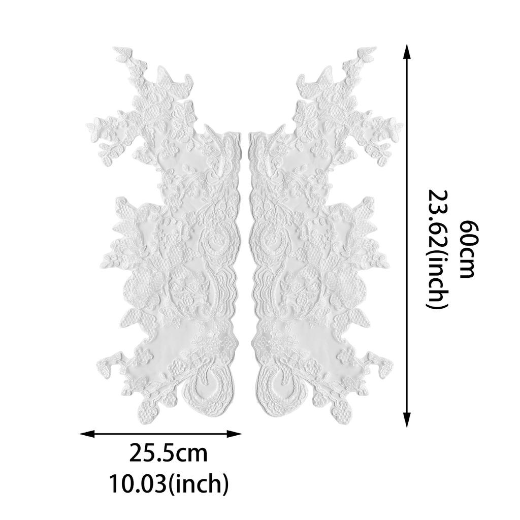 White Mesh Embroidery Bone Thread Hollow Flower Clothing Wedding Dress Evening Dress Performance Clothing Decorative Accessories Applique Sticker