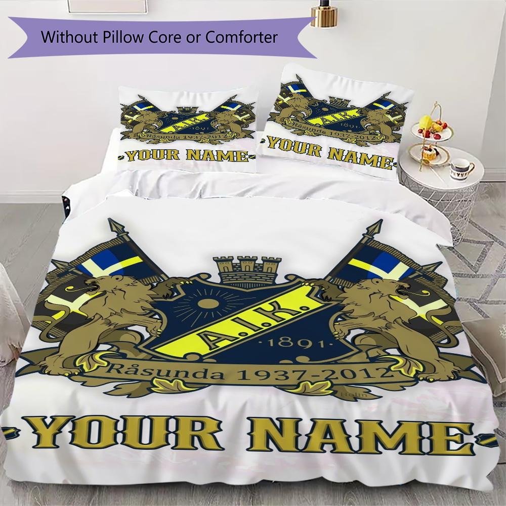 Custom Name Aik Pattern Bedding uilt Set uilt Cover Pillowcase Home Decoration Birthday Gift (1*duvet cover+2*pillowcase without core)