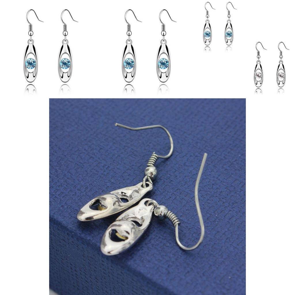 Unique Water Drop Alloy Earrings With Waterstone Embellishments For Women