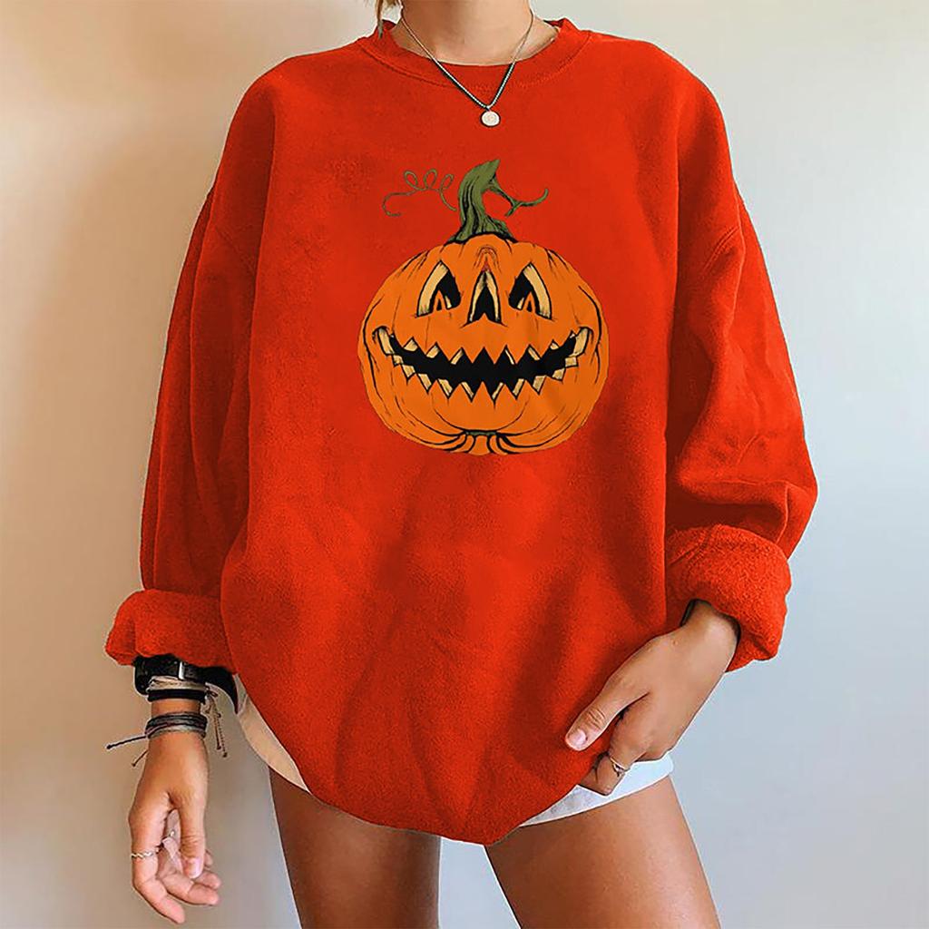 Halloween Long Sleeve Women's Sweatshirt Drop Shoulder Long Sleeve Women's Padde