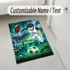 Personalized Crystal Velvet Carpet,Blue Lock Custom Printed Name, Plush Area Rug For Home Indoor Decor