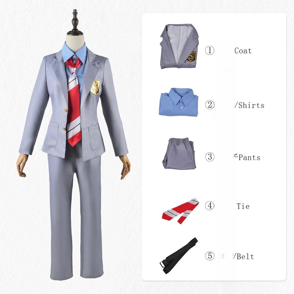 Anime Your Lie in April Miyazono Kaori Cosplay Costumes Arima Kousei Synthetic Wigs Pants Coat Jacket Skirt School Uniform Girls