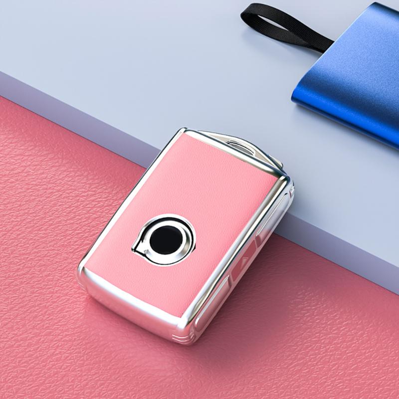 

Новий дерматогліф TPU автомобільний пульт дистанційного керування брелоком, захисний чохол для Volvo S60 S90 V90 XC40 XC60 XC90 рожевий