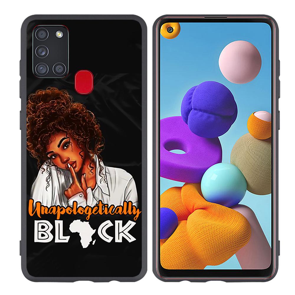 Cartoon Black Girls Printed Soft Mobile Phone Case for Samsung Galaxy A54 A32 S25 Matte Finish Shockproof