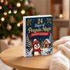 Acrylic Christmas Box Guinea Pig Advent Calendar, 24Pcs 2D Ornament Set with Penguin Toys Outfits, Tree Hanging Decor, Gift for Pet Lovers Kids