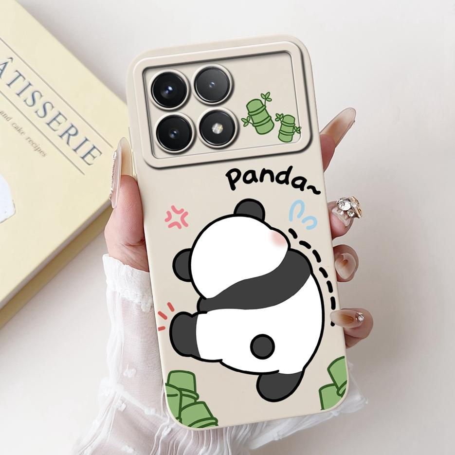 For Xiaomi Poco X6 Pro 5G Case Cute Panda Cartoon Cover Soft Silicone Phone Case For Xiaomi Poco X6 Neo PocoX6 Pro Fundas Bumper