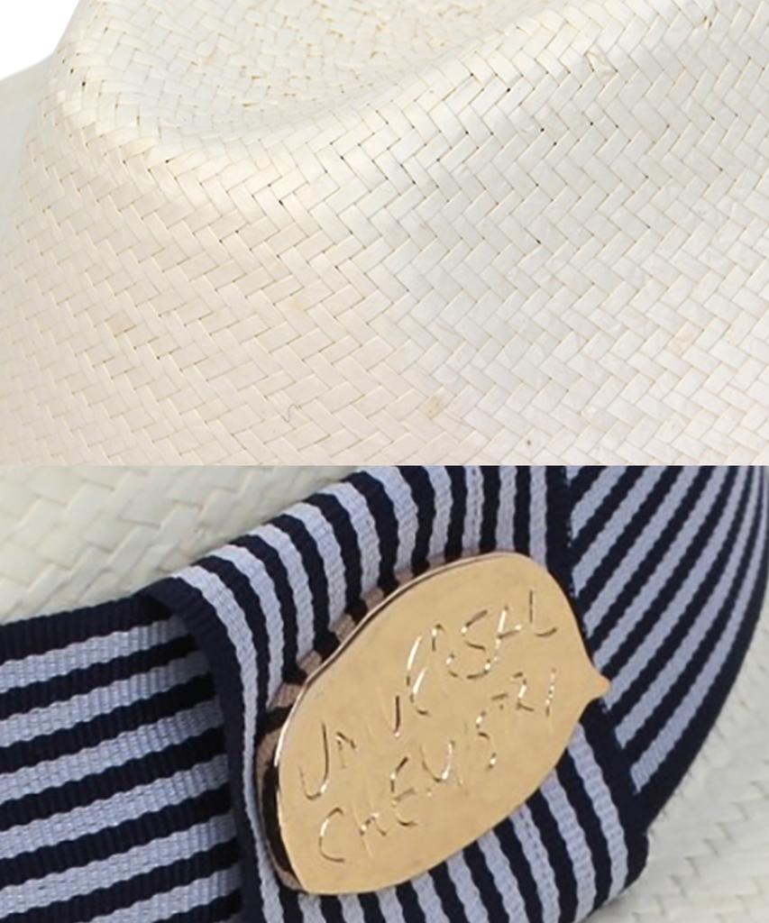 Yunibeosyeolkemiseuteuli Stripe Line Ivory Long Fedora Summer Fedora