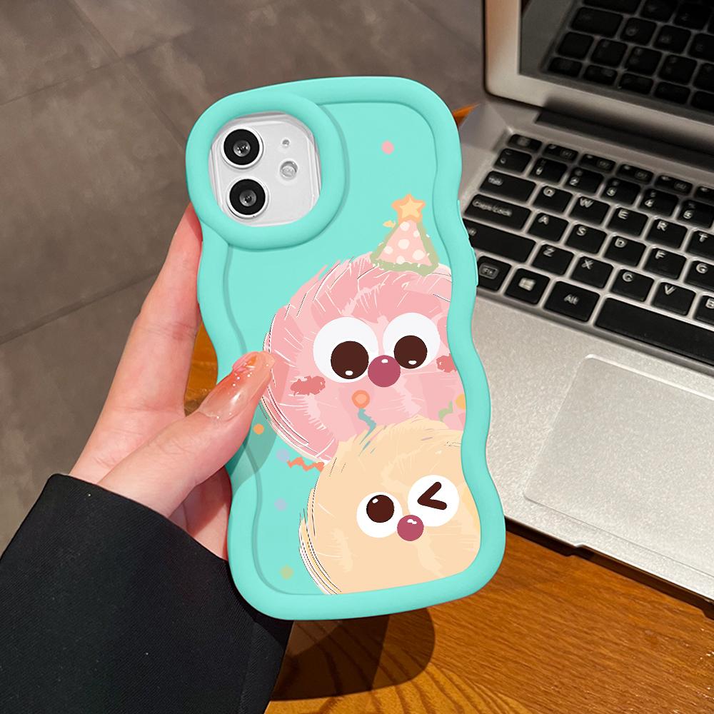 Pentru Infinix Hot 40i 30i Smart 8 OPPO A18 A38 A58 A60 A78 Reno12 FS Vivo Y18 Y28 Y36 Y22s Y17s Husă de Telefon Drăguță cu Model Cartoon, Silicon Moale, Margine Ondulată