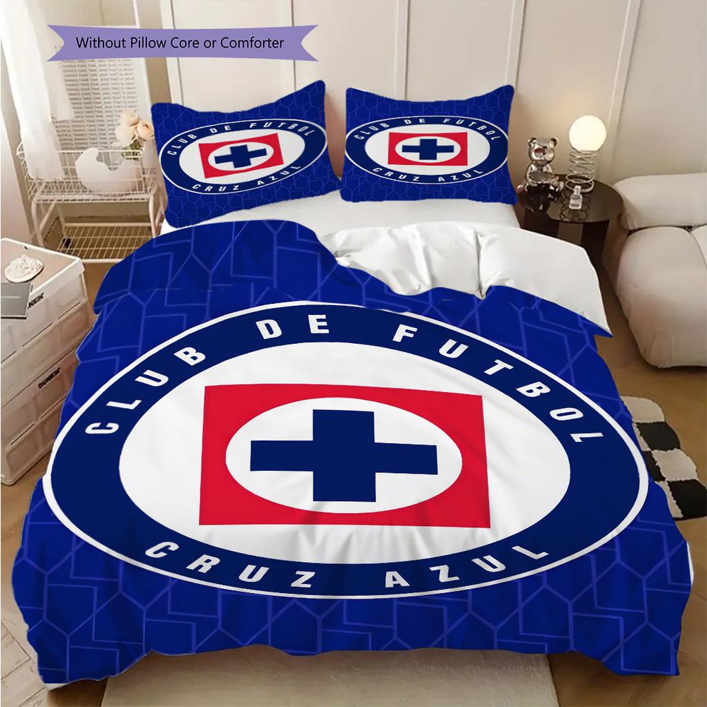 Cruz Azul Pattern Bedding Quilt Set Quilt Cover Pillowcase Home Decoration Birthday Gift (1 * duvet cover + 2 * pillowcase, without core)