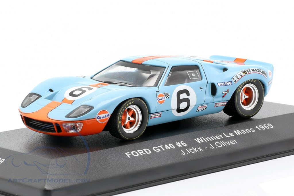 

IXO Mini Car Ford GT40 Gulf 1969 Le Mans 24 Hours Race Winner OLIVER 1/43 No.6 ICKX, [Предмет]