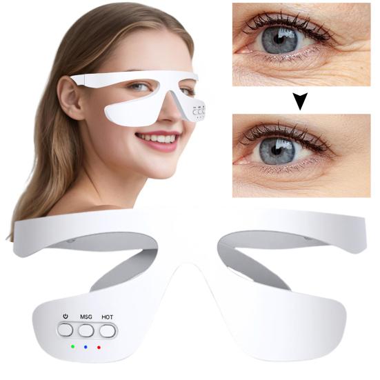 Red Light Therapy Glasses Under-Eye Massager Portable Eye Care Device LED Eye Perfector for Wrinkle Removal Skin Firming