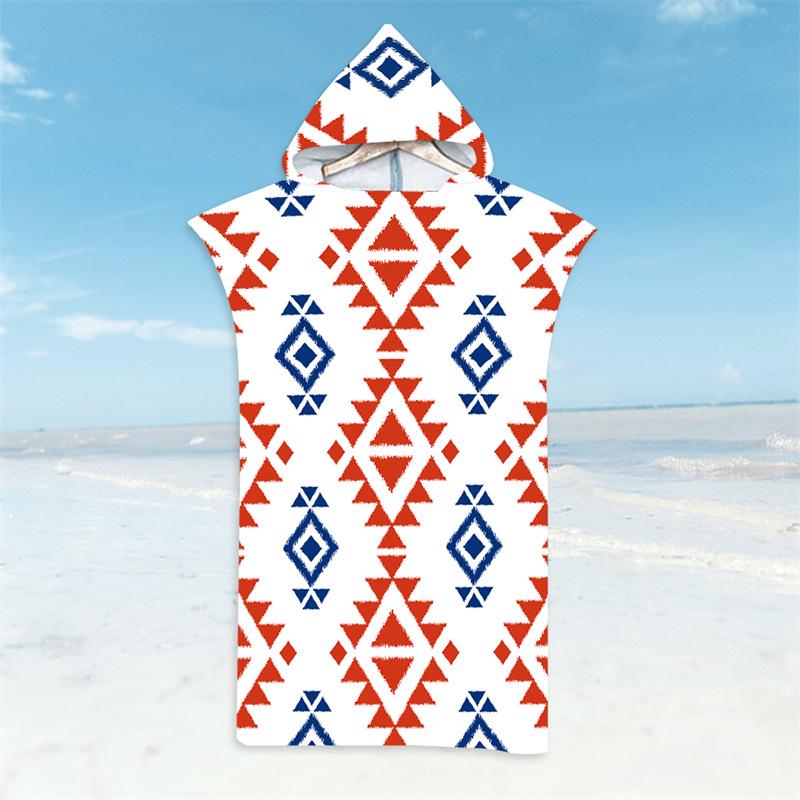 Microfiber Quick-Dry Hooded Beach Poncho Bathrobe for Adults