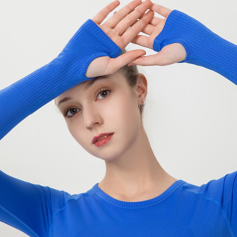 Women's Quick-Dry Long Sleeve Sports Top - Tight-Fit, Sweat-Wicking Yoga & Running Shirt