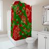TU Festive Christmas Shower Curtain Waterproof Holiday Bathroom Decor Farmhouse Xmas Pattern Backdrop for Tub