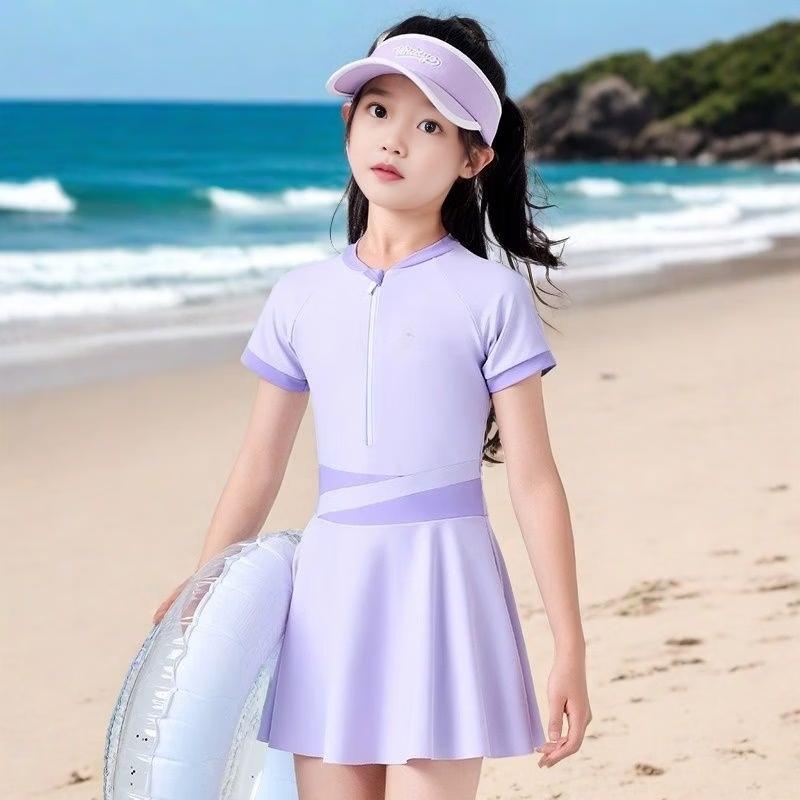 Girls' Sun-Protective Quick-Dry Split Swimsuit
