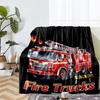 fire truck Theme Printed Blanket - Perfect for Couch, Bed, Travel & Outdoor Use | Machine Washable, Cozy & Durable.