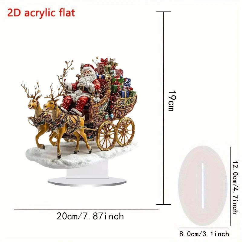 Weihnachts-Schneekugel aus Acryl mit Weihnachtsmann-, Rentier- und Schneemann-Ornament