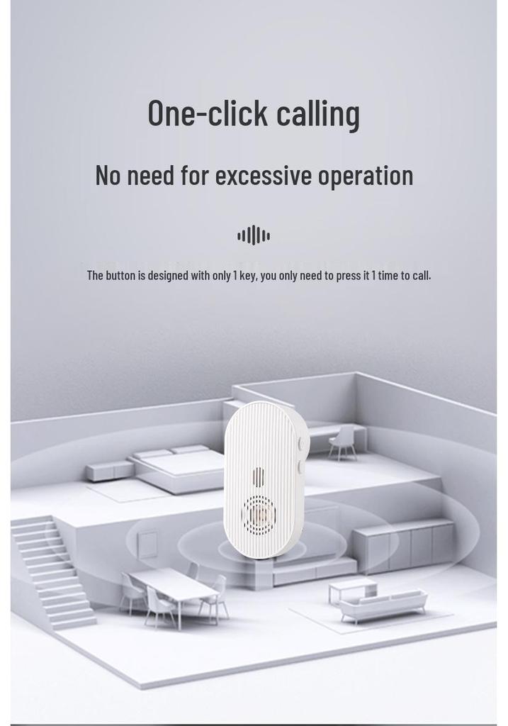 Elderly Wireless Doorbell with Long-Range, Loud Volume, One-Button Call