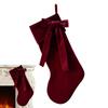 Weihnachtsstrümpfe Feiertagsdekorationen Feiertags-Samt-Schleifenstrumpf für Weihnachtsbaum Familienfeier Kaminanhänger 25x48cm