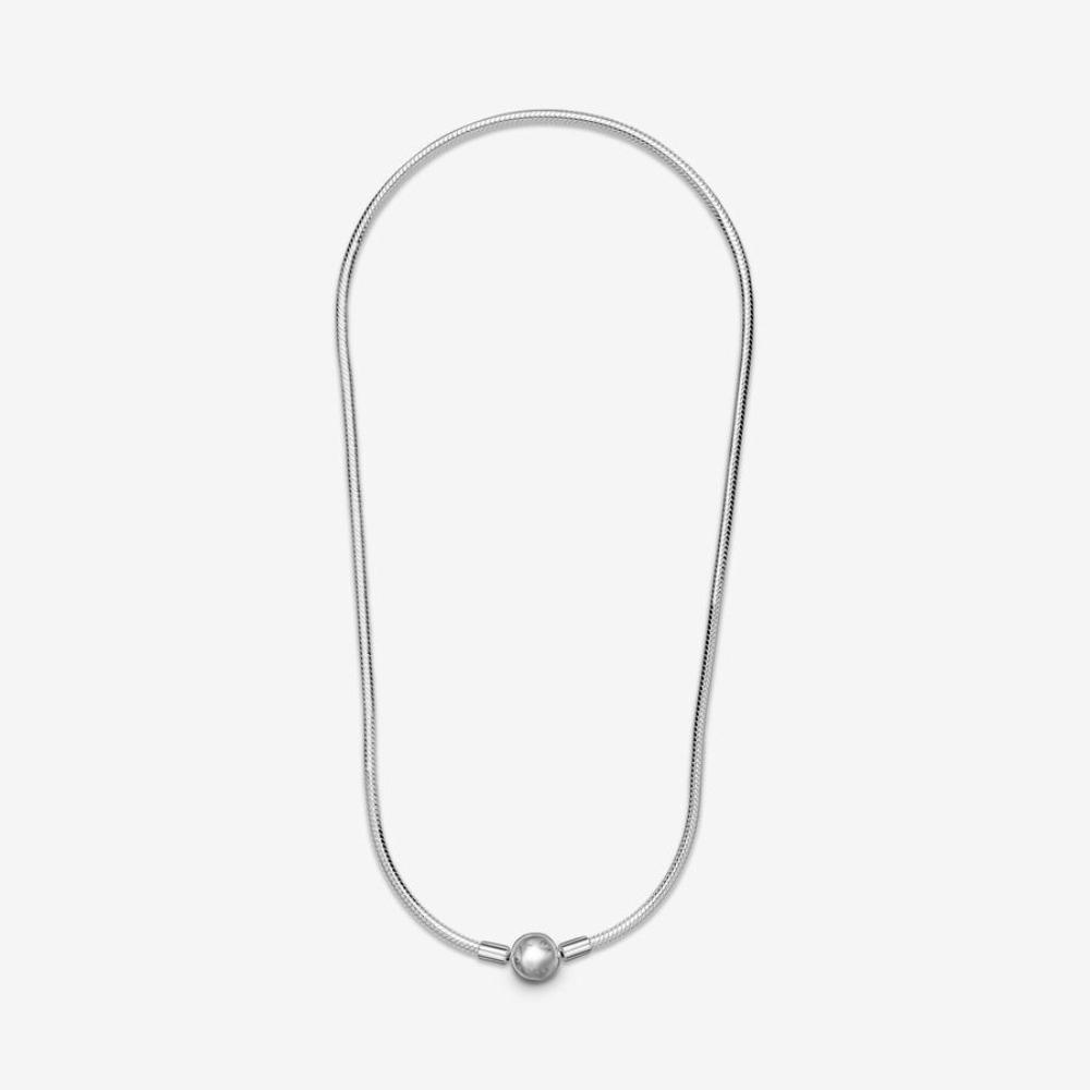 Elegante 925 Silber plattierte Schlangenkette Halskette mit DIY Perlenanhänger für den täglichen Gebrauch