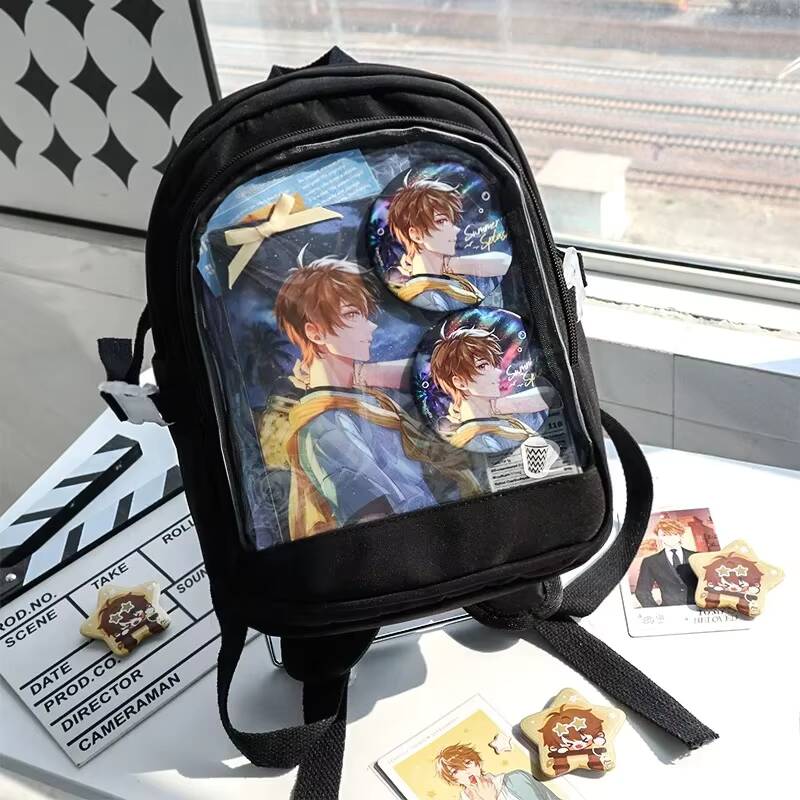 

Y2K Cute Mini Backpack Women Fashion ItaBag Sweet Girl Transparent Rucksack DIY Personality Display Knapsack Lolita Shoulder Bag Style A 30x23x12cm