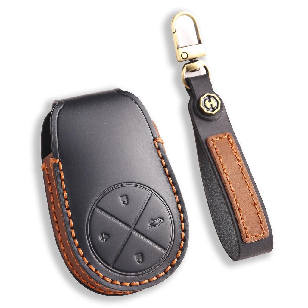 Premium Leather Key Cover for 2022 NIO ES6/EC6/ES8 - High-end Protective Shell with Buckle