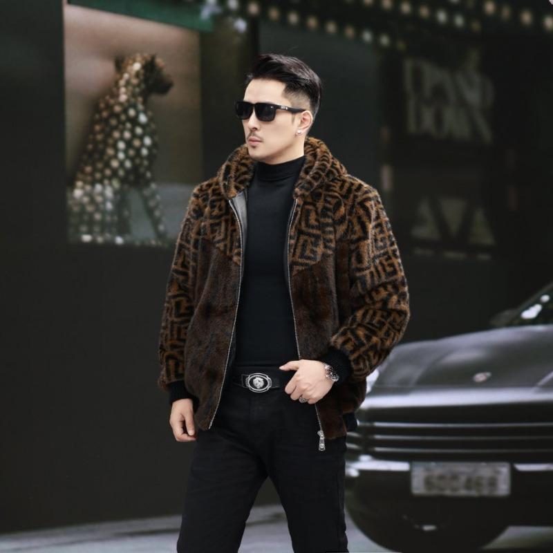 Men S Thick Warm Faux Mink Fur Hooded Jacket Winter Outerwear For Men